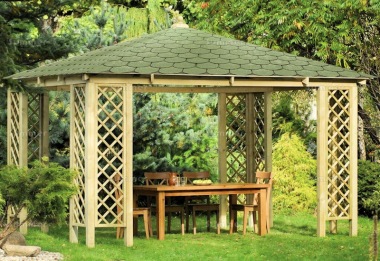 Wooden Gazebo 38 - Hipped Roof, Pressure Treated Wooden Gazebo 38 - Hipped Roof, Pressure Treated