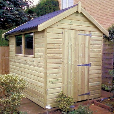 Pressure Treated Apex Shed 610 - Thicker Boards, Corrugated Roof