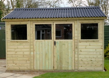 Pressure Treated Apex Shed 636 - Thicker Boards, Corrugated Roof