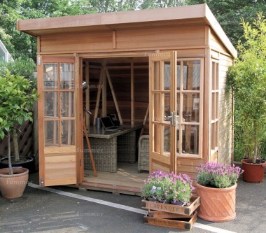 Cedar Pent Summerhouse 750 - Georgian, Toughened Glass Cedar Pent Summerhouse 750 - Georgian, Toughened Glass