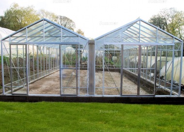 Large Twin Apex Greenhouse 625 - Box Section