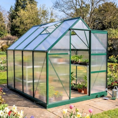 Aluminium Greenhouse 017 - Green, Polycarbonate, Base Included Aluminium Greenhouse 017 - Green, Polycarbonate, Base Included