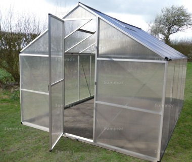 Aluminium Greenhouse 074 - Silver, Box Profile, Clip Free, Easy-Fit Aluminium Greenhouse 074 - Silver, Box Profile, Clip Free, Easy-Fit