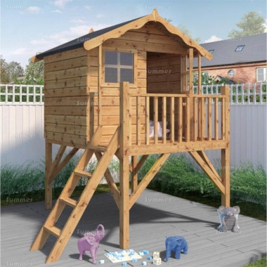 Platform Playhouse 233 - With Safety Rails and Ladder