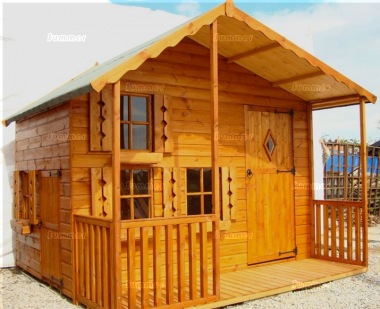 Two Storey Verandah Playhouse 137 - Extra Tall, Upstairs to one Side Two Storey Verandah Playhouse 137 - Extra Tall, Upstairs to one Side