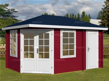 Two Room Double Door 40mm Corner Log Cabin 357 Two Room Double Door 40mm Corner Log Cabin 357