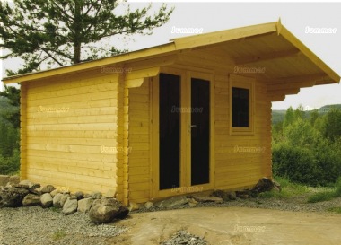 Apex Double Door 40mm Log Cabin 454 - Double Glazed Apex Double Door 40mm Log Cabin 454 - Double Glazed