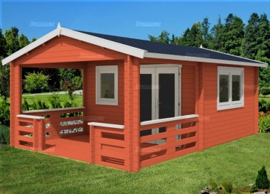 Double Door Apex Log Cabin 472 - Verandah, Double Glazed Double Door Apex Log Cabin 472 - Verandah, Double Glazed