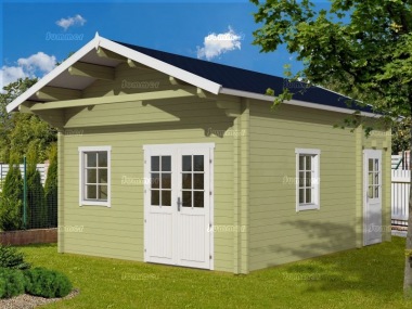 Three Room Apex Log Cabin 500 - Double Glazed, Loft Area Three Room Apex Log Cabin 500 - Double Glazed, Loft Area