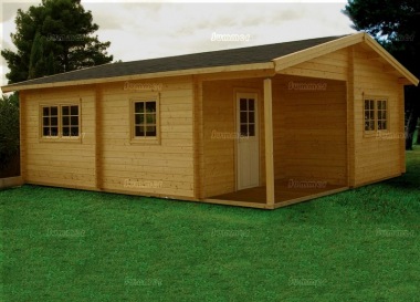 Multi Room Apex 70mm Log Cabin 809 - Integral Porch Multi Room Apex 70mm Log Cabin 809 - Integral Porch