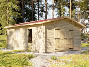 Wooden Log Garage 415 - Apex, Personnel Door