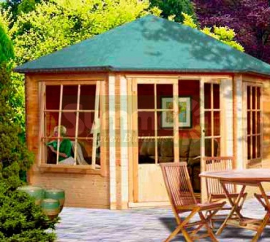 Georgian 28mm Corner Log Cabin 185 - FSC® Certified Georgian 28mm Corner Log Cabin 185 - FSC® Certified