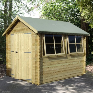 Log Cabin Shed 232 - Fully Boarded Double Door, FSC® Certified Log Cabin Shed 232 - Fully Boarded Double Door, FSC® Certified