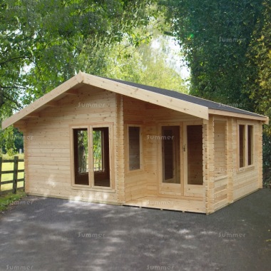 Two Room Apex Log Cabin 242 - Integral Porch