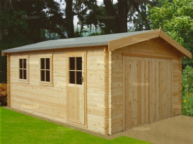 Wooden Log Garage 248 - Hinged Doors, FSC® Certified Wooden Log Garage 248 - Hinged Doors, FSC® Certified