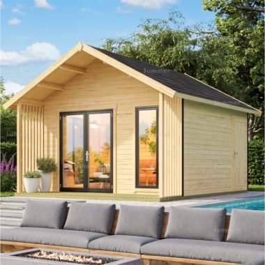 Two Room Apex Log Cabin 41 - Modern Aluminium Hybrid, FSC® Certified