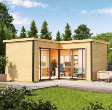 45mm Log Cabin 170 - Modern Aluminium Hybrid, L Shape, FSC® Certified