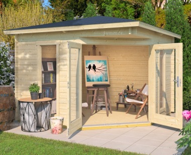 28mm Corner Log Cabin 197 - Large Panes, Double Glazed, FSC® Certified 28mm Corner Log Cabin 197 - Large Panes, Double Glazed, FSC® Certified