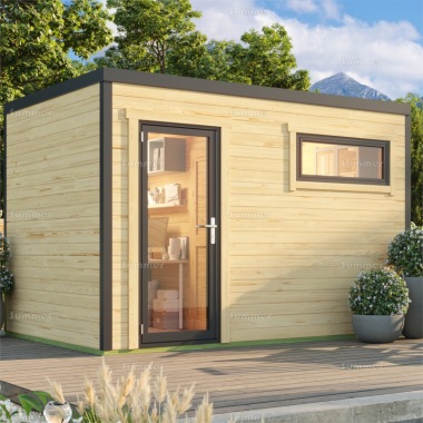 Two Room 45mm Log Cabin 331 - Modern Aluminium Hybrid, FSC® Certified