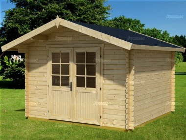 Apex Double Door 28mm Log Cabin 46 - Double Door Apex Double Door 28mm Log Cabin 46 - Double Door