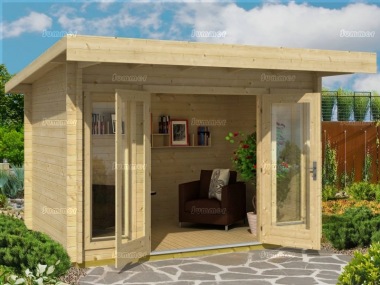 Pent Roof Log Cabin 521 - Double Glazed, FSC® Certified