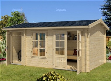 Two Room Side Door Apex Log Cabin 540 - Double Glazed