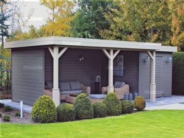 Pent Roof Gazebo 390 - With Integral Storage