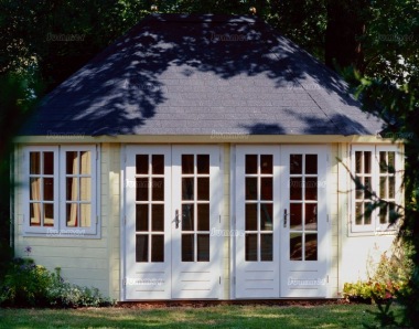 Georgian Double Door 45mm Octagonal Log Cabin 204 Georgian Double Door 45mm Octagonal Log Cabin 204