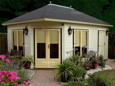 Two Room Double Door Corner Log Cabin 252 - Felt Tiles Two Room Double Door Corner Log Cabin 252 - Felt Tiles