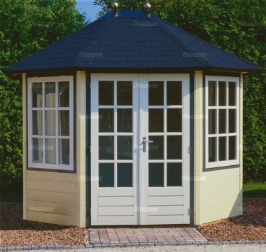 Georgian Double Door 28mm Octagonal Log Cabin 351 Georgian Double Door 28mm Octagonal Log Cabin 351