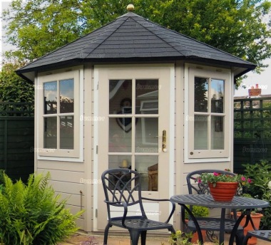 Georgian Single Door 28mm Octagonal Log Cabin 356 Georgian Single Door 28mm Octagonal Log Cabin 356