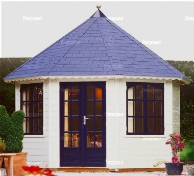 Double Door 45mm Octagonal Summerhouse 371 - Double Glazed Double Door 45mm Octagonal Summerhouse 371 - Double Glazed