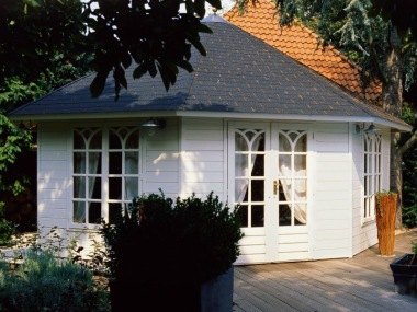 Double Door 45mm Octagonal Log Cabin 374 Double Door 45mm Octagonal Log Cabin 374
