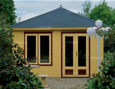 Hipped Roof Double Glazed Log Cabin 307 - Bespoke