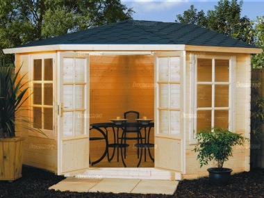 Double Door 28mm Corner Log Cabin 158 Double Door 28mm Corner Log Cabin 158