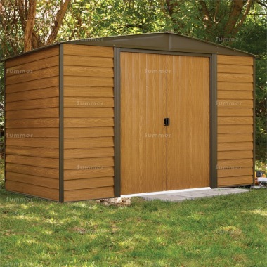 Apex Metal Shed 515 - Woodgrain Effect, Optional Installation