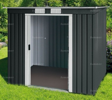 Image of Small metal shed with flat roof