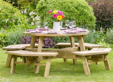 8 Seater Octagonal Picnic Table 846 - Pressure Treated 8 Seater Octagonal Picnic Table 846 - Pressure Treated
