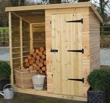 Shiplap Pent Roof Shed 988 - Log Store
