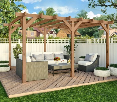 Wooden Pergola 476 - Pressure Treated, Strong Posts