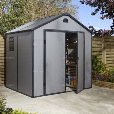 Steel Framed Plastic Shed 544 - Choice of 2 Colours, Polypropylene Panels