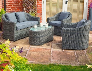 4 Seater Rattan Lounge Set 581 - Aluminium Frame, Cushions Included