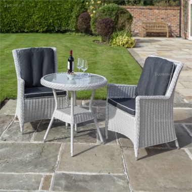 2 Seat Rattan Bistro Set 779 - Aluminium Frame, Cushions Included