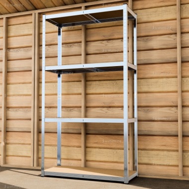 Boltless steel 4 tier shelf unit, 1380x750x300mm