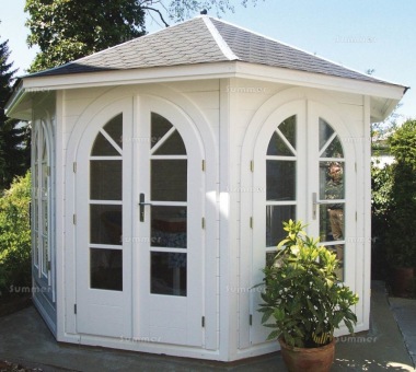 Octagonal Summerhouse 678 - Three Double Doors, 45mm Thick Walls