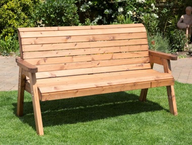 3 Seater Bench 436 - High Back, Fully Assembled, FSC® Certified