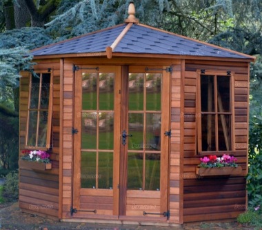 Summer houses, greenhouses, garden sheds and log cabins.