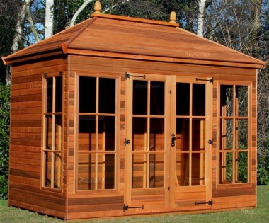 Hipped Summerhouse 914 - Low Level Glazing, Double Door