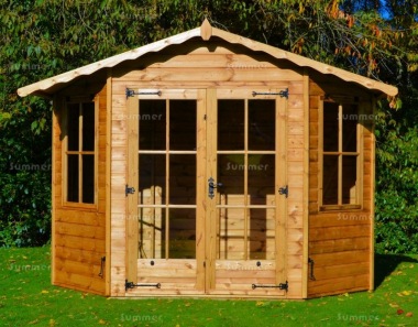 Bay Fronted Apex Summerhouse 93 - Six Sided Bay Fronted Apex Summerhouse 93 - Six Sided