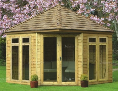 Corner Summerhouse 98 - Large Panes, Double Door Corner Summerhouse 98 - Large Panes, Double Door
